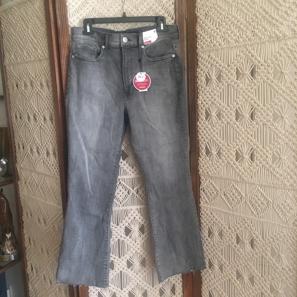 Express Cropped Flare High Rise Jeans